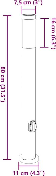 Image du produit vidaXL Pollerleuchte (E27, IP44)