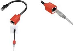 Actual product image LogiLink Device protection adapter for RJ45 connections (break-away adapter) (SFTP, CAT6a, 0.20 m)