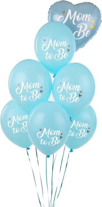 Actual product image Partydeco Balloons 30 cm, Mom to Be, Pastel Light Blue (1 pkt / 50 pc.) (50x)