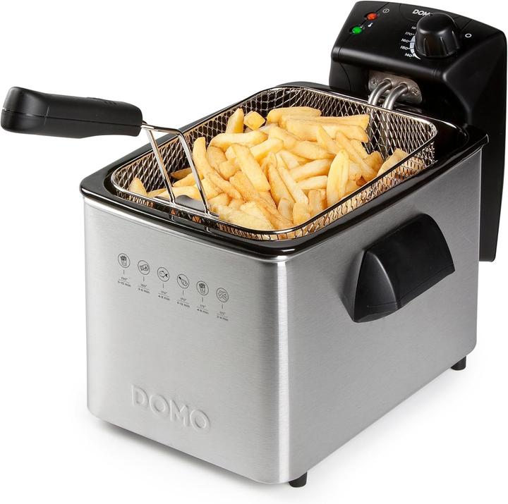Produktbild Domo DO465FR - Frituurpan - 4L - 3000W - Koude zone - RVS