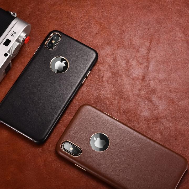 Produktbild iCarer iPhone XS Max - Luxury Echtleder Xoomz XIXS03-BU, dunkelblau (Apple iPhone XS Max)