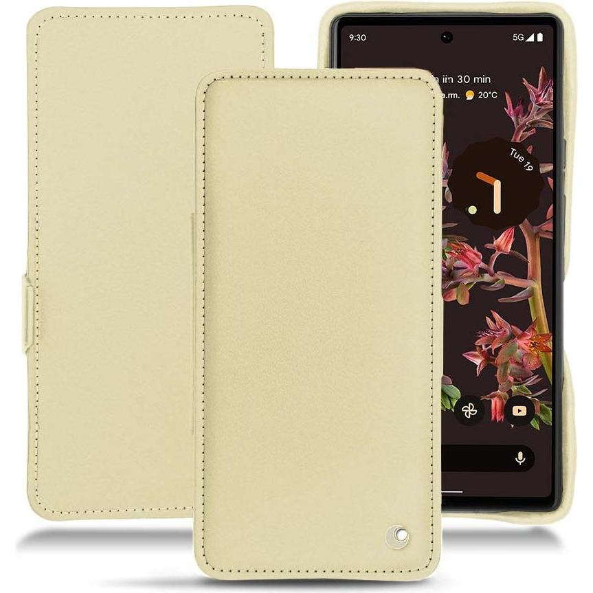 Noreve Lederschutzhülle horizontal (Google Pixel 6a), Smartphone Hülle, Beige
