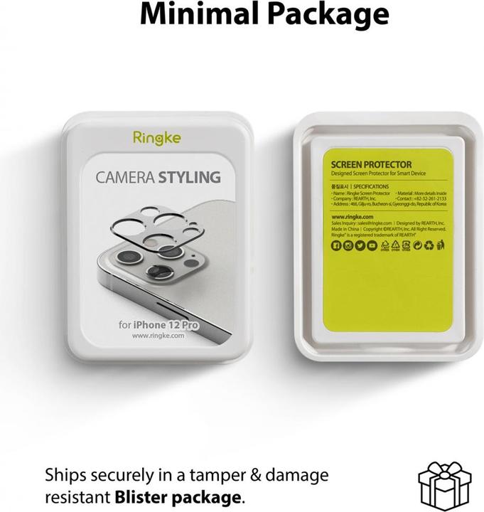 Produktbild Ringke iPhone 12 Pro/12 Pro Max Camera Styling camera island protector Silver (1 Stk., Apple iPhone 12 Pro, Apple iPhone 12 Pro Max)