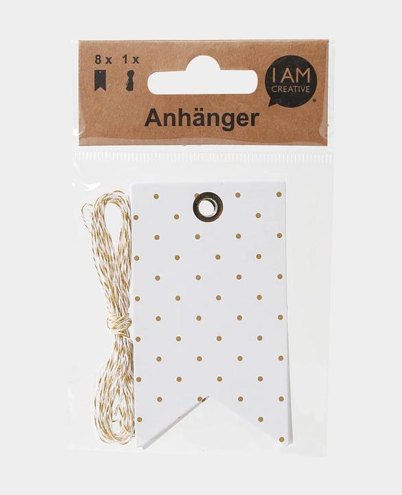 Actual product image I Am Creative Tags white/gold 50x87mm (8x)