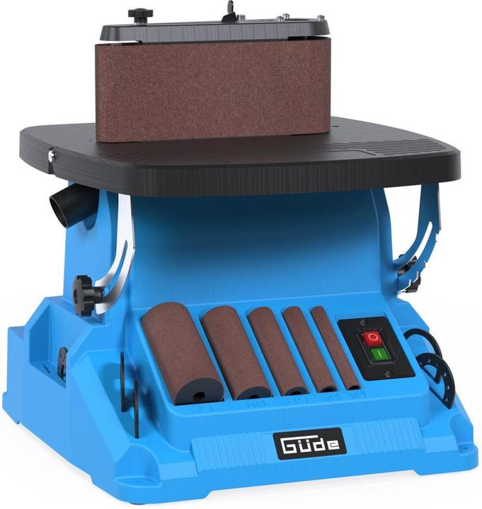 Produktbild Güde Compact 2-in-1 oscillating spindle belt sander with tool-free conversion and adjustable table (500 W)