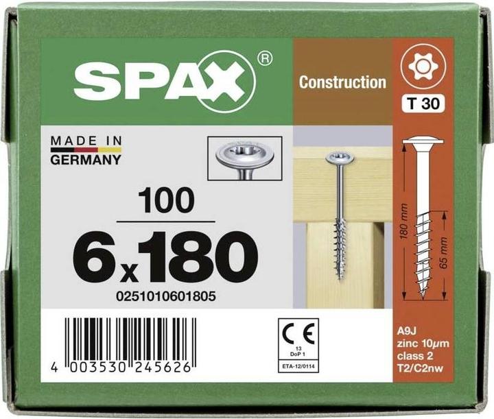 Produktbild Spax Tellerkopf T-Star Plus T30 Teilgewinde 4cut Wirox (100 Schrauben pro Stück)