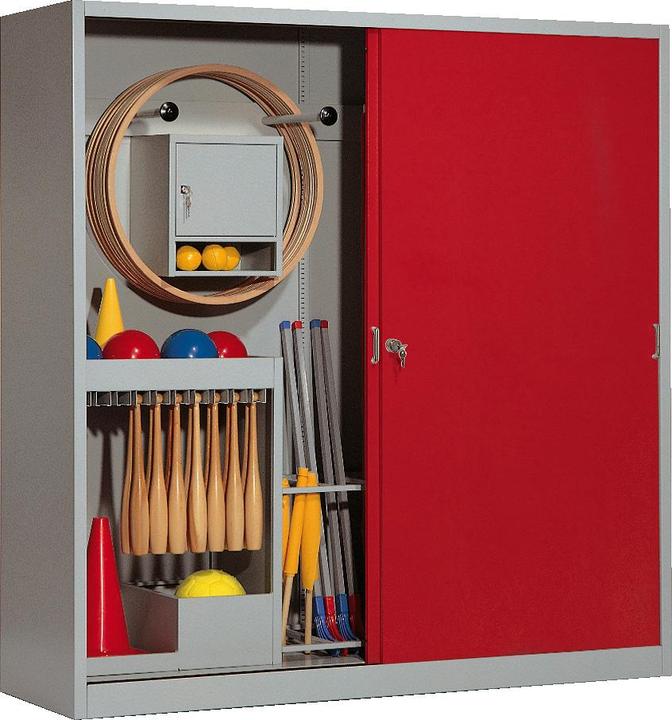 Actual product image C+P Sports equipment locker (HxWxD: 195x190x60 cm, with solid sheet metal sliding doors, type 5)
