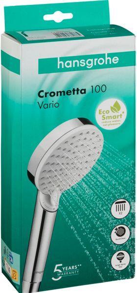 Produktbild hansgrohe HG Handbrause CROMETTA VARIO DN 15 EcoSm Version 9 l/min weiss/chrom (2 Strahlarten, 9 l/min)