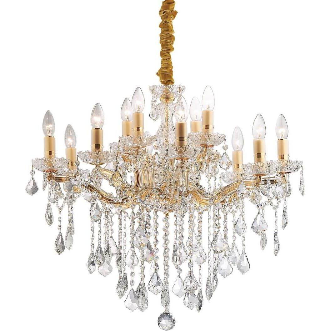Ideal lux, Pendelleuchte, FLORIAN Pendelleuchte E14 12-fach ⌀720mm dimmbar Gold 035611 (E14)