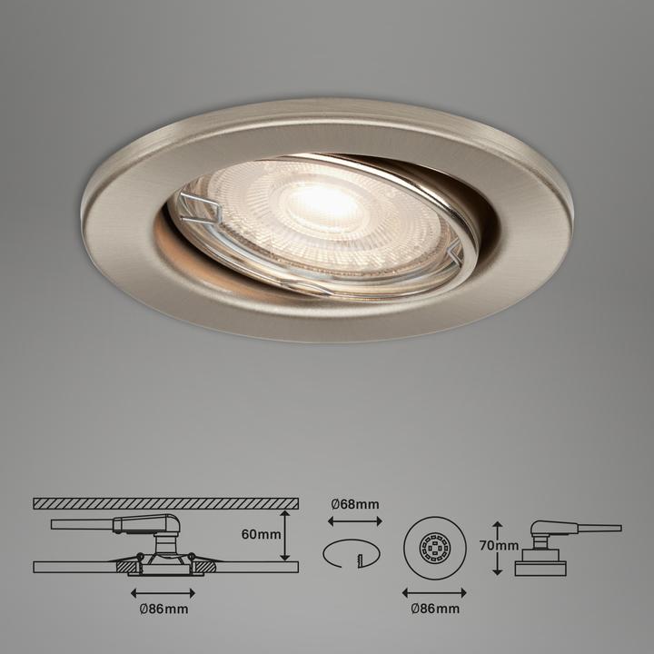 Image du produit Briloner Lampes LED encastrées, nickel mat, set de 3,3xGU10/5W (460 lm, GU10)