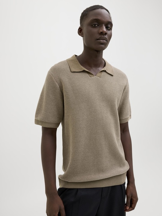 Actual product image Jack & Jones Jprcceaston Knit Split Neck Ss Sn (M)