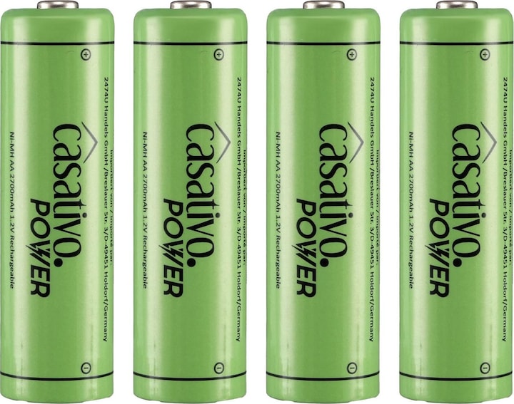 Produktbild Casativo NiMH-AA/Mignon-Akkus, 2.700 mAh, mit Transport-Case, 8er-Set (8 Stk., AA, 2700 mAh)