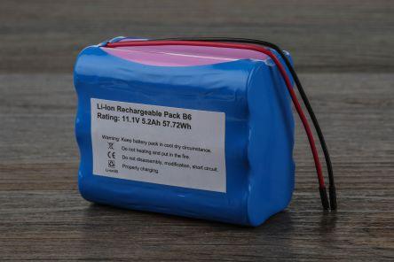 Produktbild RS PRO 18650 11.1V 5200 mAh 3S2P B6 type (1 Stk., 18650, 5200 mAh)
