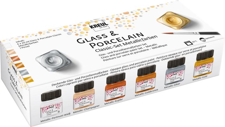 Immagine prodotto Kreul Vetro e porcellana (Argento metallizzato, Oro Metallico, Rame metallico, Bronzo metallizzato oro, 120 ml)
