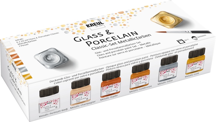 Immagine prodotto Kreul Vetro e porcellana (Argento metallizzato, Oro Metallico, Rame metallico, Bronzo metallizzato oro, 120 ml)