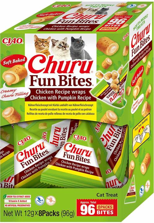 Inaba Churu Fun Bites Chicken and pumpkin - cat treats - 8x12g (Junior, 8 Stk., 12 g)
