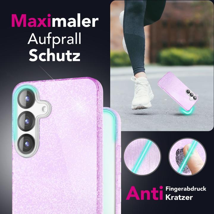 Actual product image Nalia ShinePop - Stabile Glänzende Glitzer Hülle - Glamour Glitter Cover (Samsung Galaxy S25)