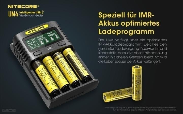 Immagine prodotto Nitecore Caricatore USB UM4 (1 pz., 14500, 16340, 18650, Batteria + Caricabatterie)