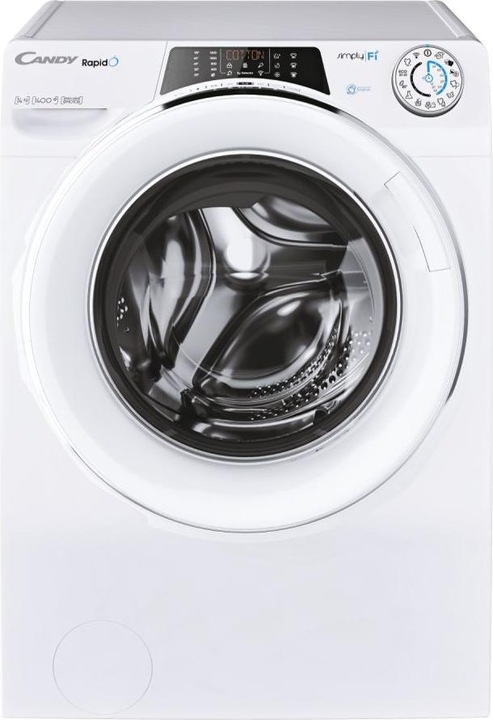 Actual product image Candy RO14146DWMCE/1-S Washing Machine, A, Front loading, Depth 60 cm, 14 kg, White (14 kg, Left)