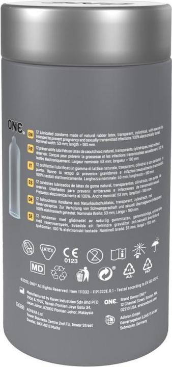 Actual product image One Vanish Hyperthin 12 thin latex condoms, vegan, 53mm width (12 pcs.)