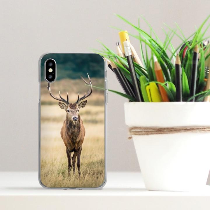 Produktbild DeinDesign Silikon Hülle für Apple iPhone X Handyhülle Case Smartphone Schutzhülle Hirsch Wald Wiese (Apple iPhone X)