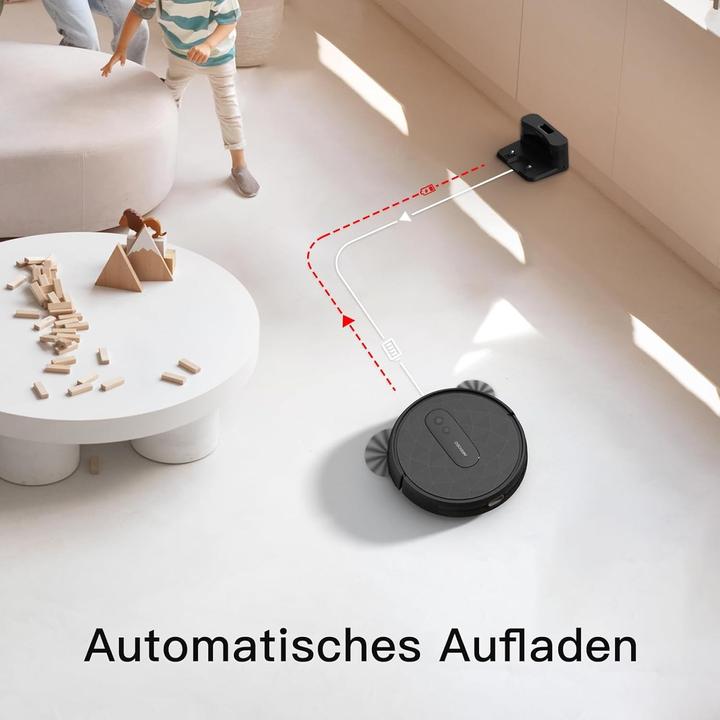 Produktbild Airrobo Aspirateur robot autonome avec application, 2800 Pa, 120 min, pour tapis bas, poils et sols durs (2800 Pa, Wischpads (rotierend))