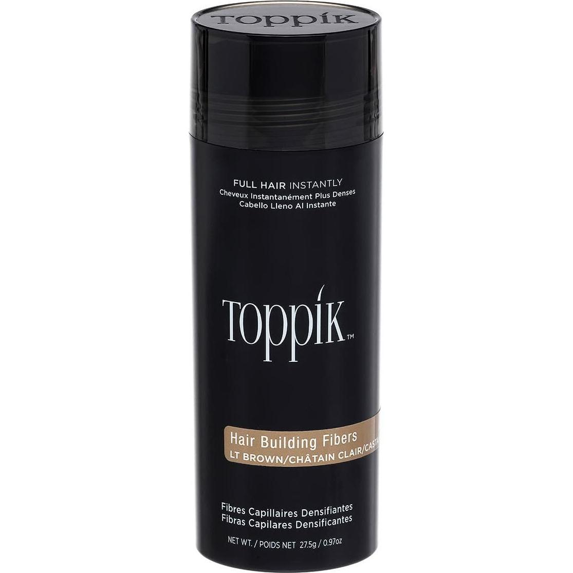 Toppik Hair Fibers Light Brown Natural Keratin Fibers for Fuller Looking Hair 27.5g - Single Pack (667820012042)