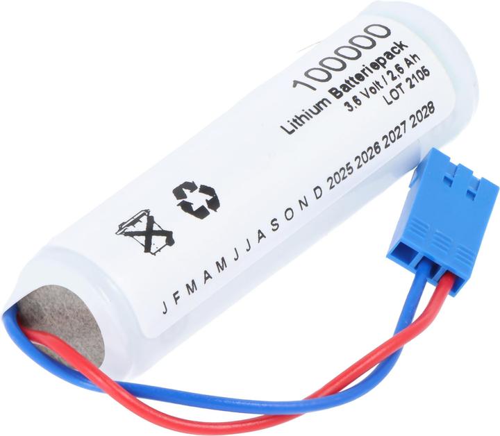 Produktbild Saft LS14500 3,6 Volt 2600mAh mit Kabel und Stecker, 3-poliger Stecker, 2fach belegt (2600 mAh)