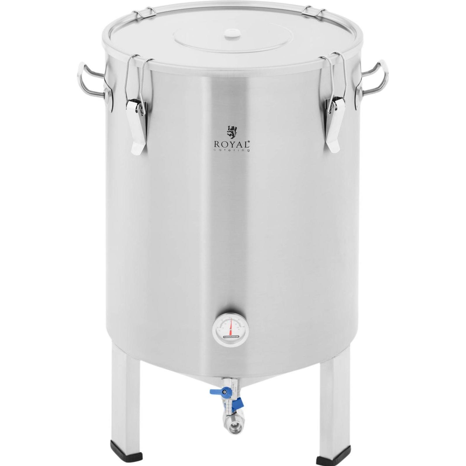 Royal Catering, Bar Zubehör, Maischekessel 60 l 0 - 40 °C Edelstahl Fermenter Fermentierkessel (Barmass)