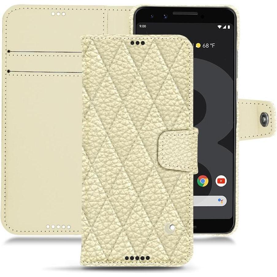 Noreve Lederschutzhülle Wallet (Google Pixel 3 XL), Smartphone Hülle, Weiss