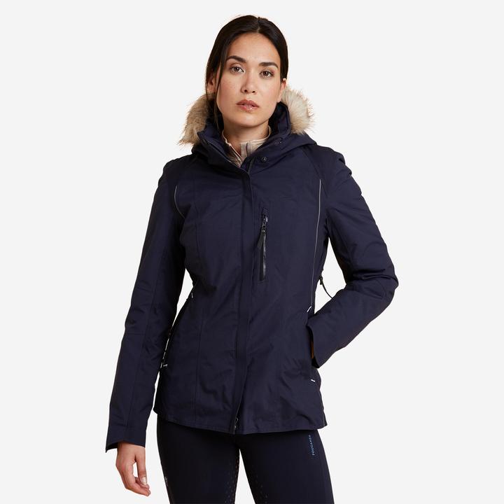 Produktbild Fouganza Winter-Reitjacke 580 wasserdicht Damen blau (XL)