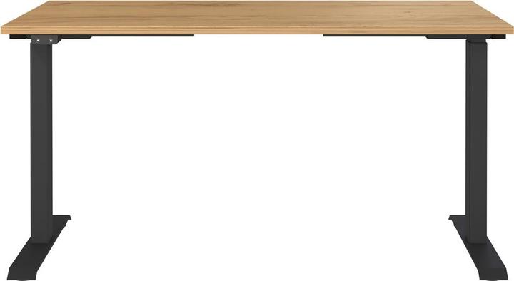 Image du produit Germania JET bureau réglable en hauteur chêne navarra rectangulaire, piétement en T noir 140,0 x (140 x 72 cm)