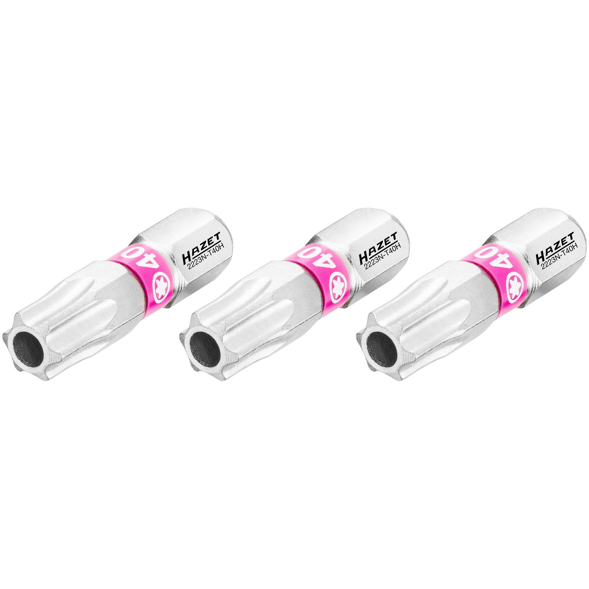 HAZET, Bits, Bit 2223N-T40H/3 ∙ Sechskant6,3 (1/4 Zoll) ∙ Tamper Resistant TORX Profil ∙ T40H ∙ Anzahl We… (T40H)