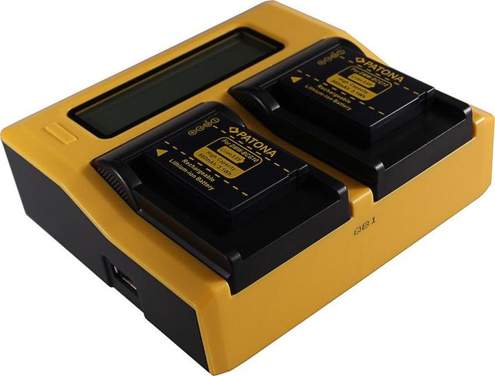 Produktbild Patona Dual LCD USB Ladegerät f. Panasonic DMW-BCF10E Lumix DMC-FS7 DMCLX5 DMCLX5 DMC-LX5 (Kamera Akku Ladegerät)