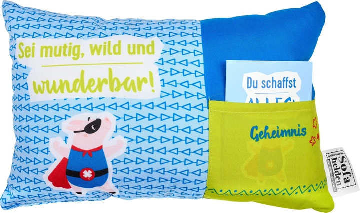 Actual product image Hergo Gift Pillow Lucky Heroes "Be Brave, Be Wild and Be Wonderful"