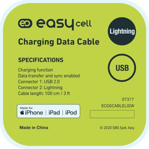 Produktbild Easycell Daten- und Ladekabel USB auf Lightning (1 m, USB 2.0)