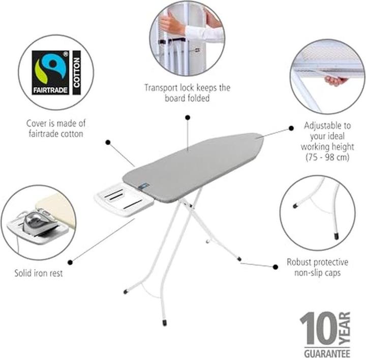 Produktbild Brabantia Ironing Board Solid Steam Iron Rest (124 x 45 cm)