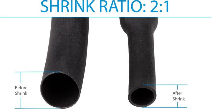 Produktbild Tru Components TC-13388832 Schrumpfschlauchsortiment Schwarz Schrumpfrate:2:1 (160 x)