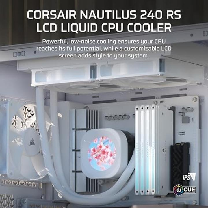 Actual product image Corsair NAUTILUS 240 LCD White, 240mm Radiator, Liquid CPU Cooler