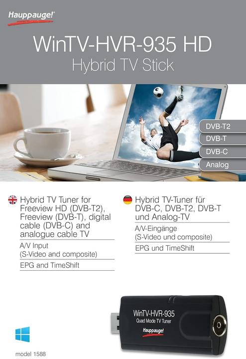 Actual product image Hauppauge WinTV HVR-935HD (USB, DVB-T2, DVB-C, DVB-T)