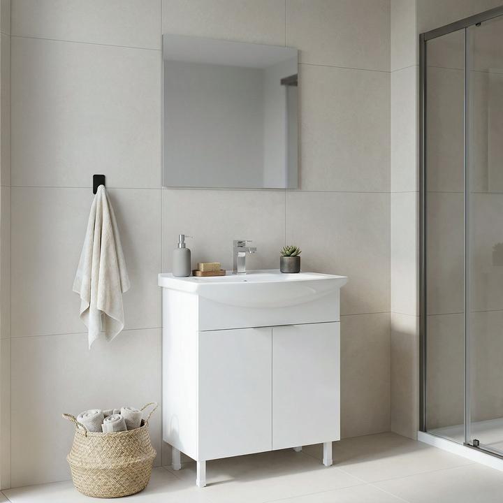 Produktbild Homitis Purus 80 Bathroom Cabinet With Sink & Mirror Set (2 Pieces)