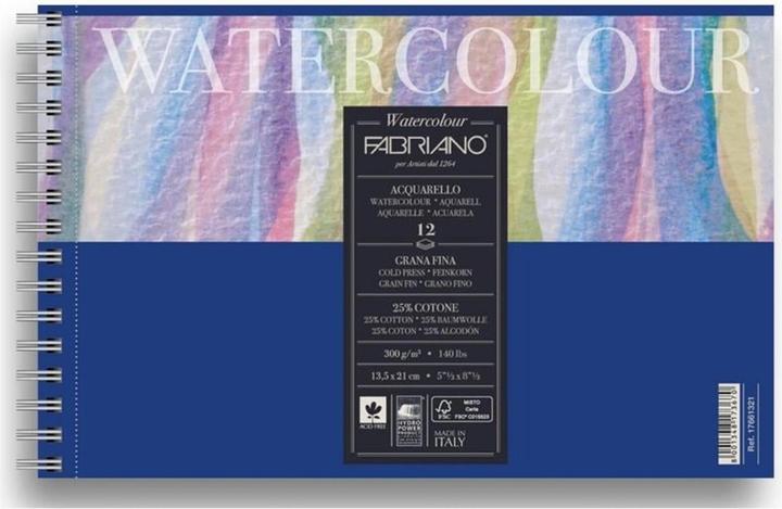 Produktbild Fabriano Aquarellblock Spiralbuch 13.5 x 21 cm, 12 Blatt (13.5 x 21 cm)