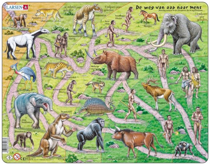 Produktbild Larsen Frame Puzzle - De Weg van Aab naar Mens (in Dutch) (83 Teile)