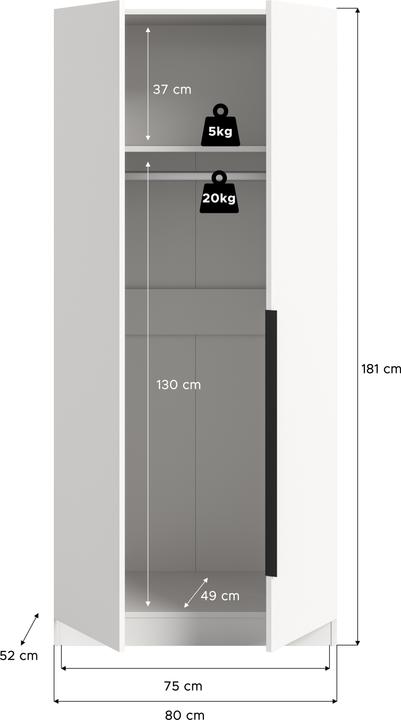 Produktbild Xonox Home Kopenhagen (80 x 52 x 181 cm)