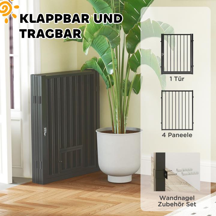 Actual product image PawHut Welpenauslauf Stahl Schwarz (Dog kennel)