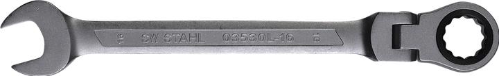 Image du produit SW-Stahl 03530L-16 Clé à cliquet à fourche 16 mm I Clé polygonale articulée I 72 dents I Clé plate (16 mm)