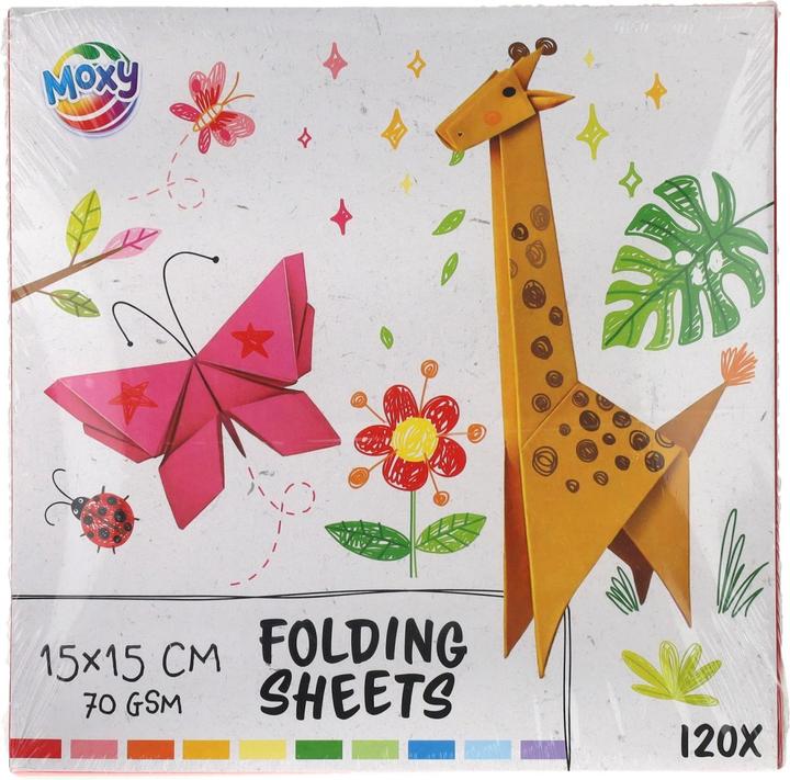 Actual product image Grafix Faltpapier 15x15cm, 120 Blatt 10 Farben (120x)