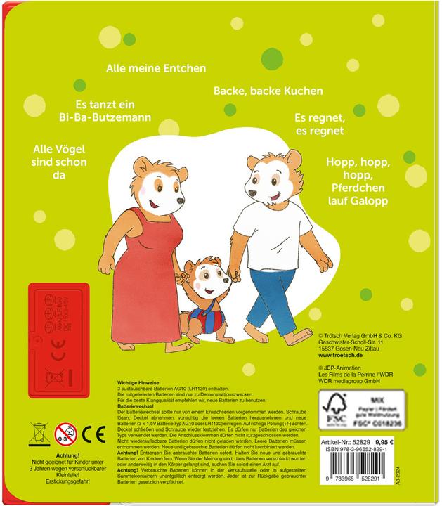 Immagine prodotto Erste Kinderlieder BOBO (Tedesco, Casa Editrice Trötsch, 2023)