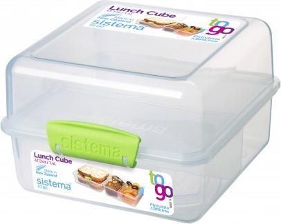 Actual product image Sistema Lunchbox Cube to go 3 compartments 14,5x15x9,6cm assorted colors