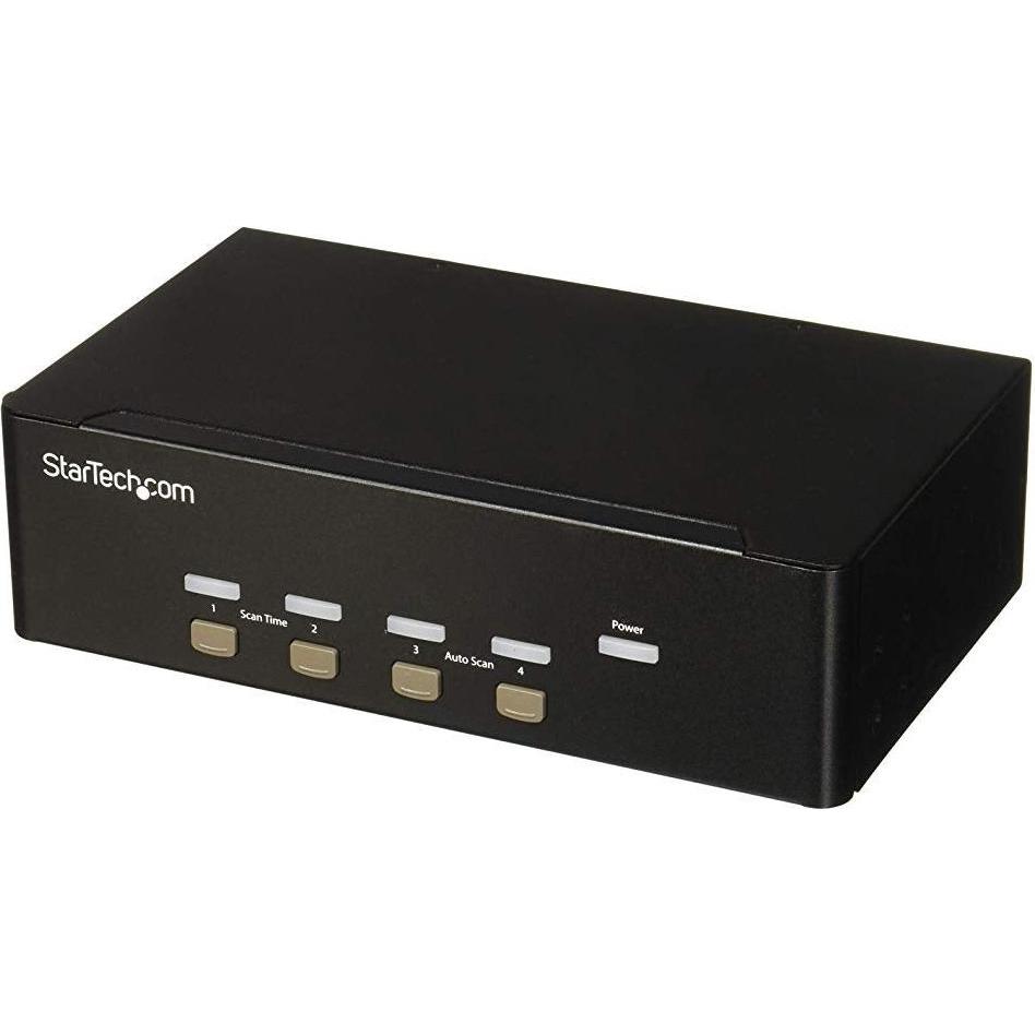 Thumbnail - StarTech 4 Port KVM Switch mit Dual-VGA und 4-fach USB Hub - USB 2.0, KVM Switch, Schwarz